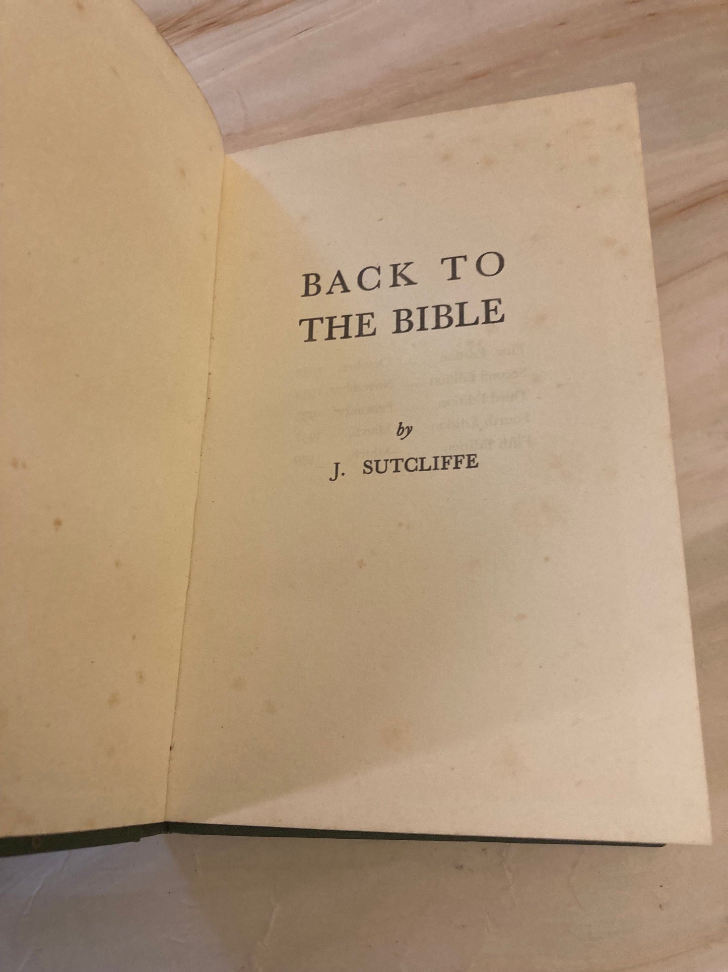 1939 Back to the Bible book by J. Sutcliffe - Christian book - Red x312
