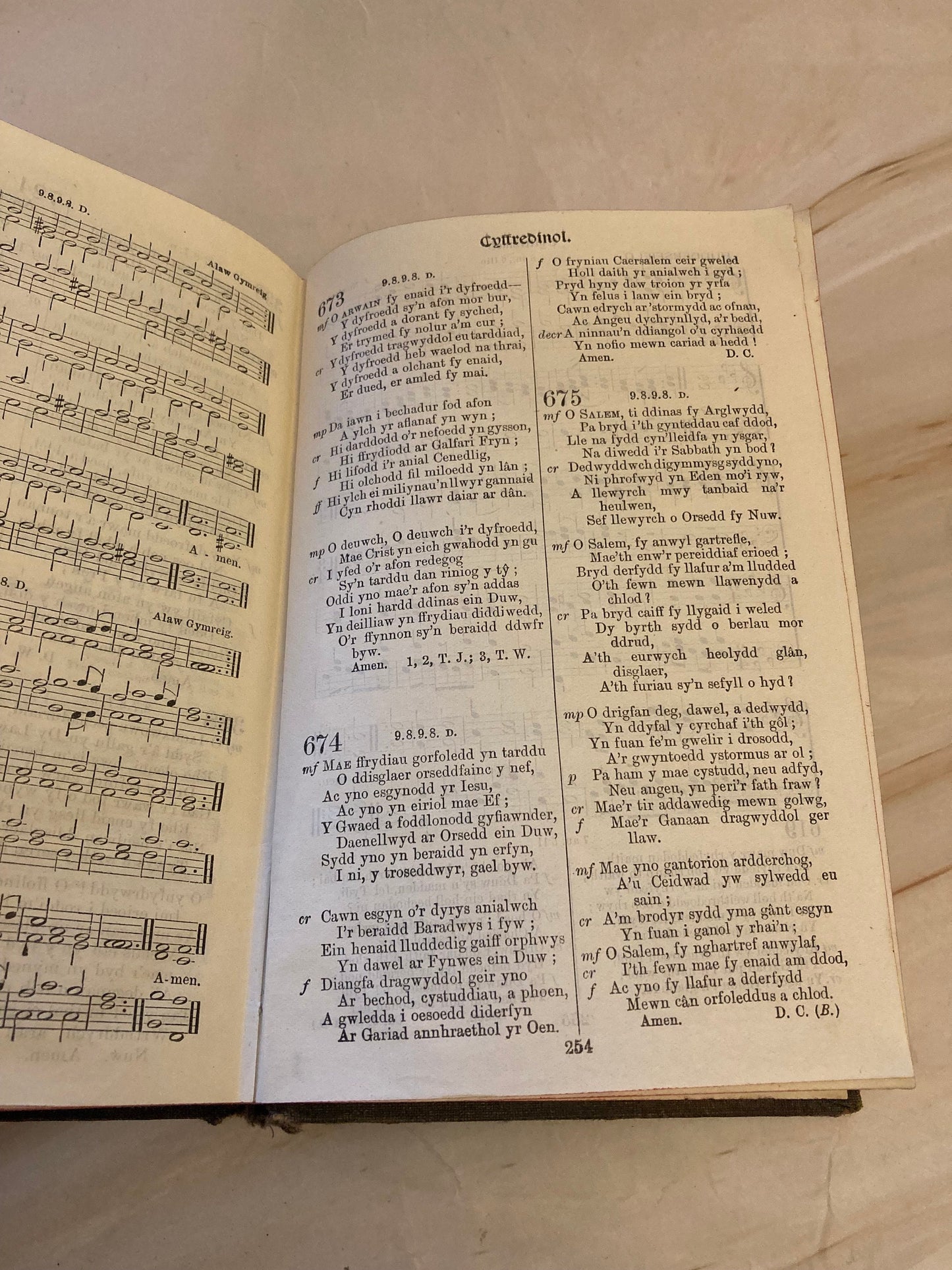 1925 Welch Hymns book - Hymnal of the Church in Wales (Ref x362)