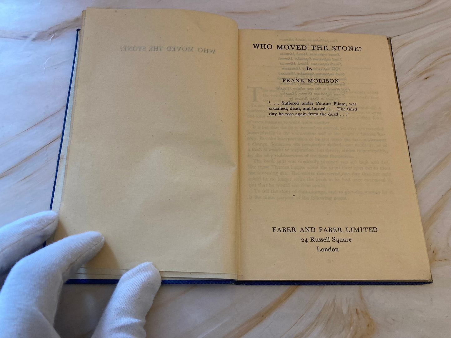 Who Moved the Stone ? book Frank Morison - Christian book - (Ref 328)