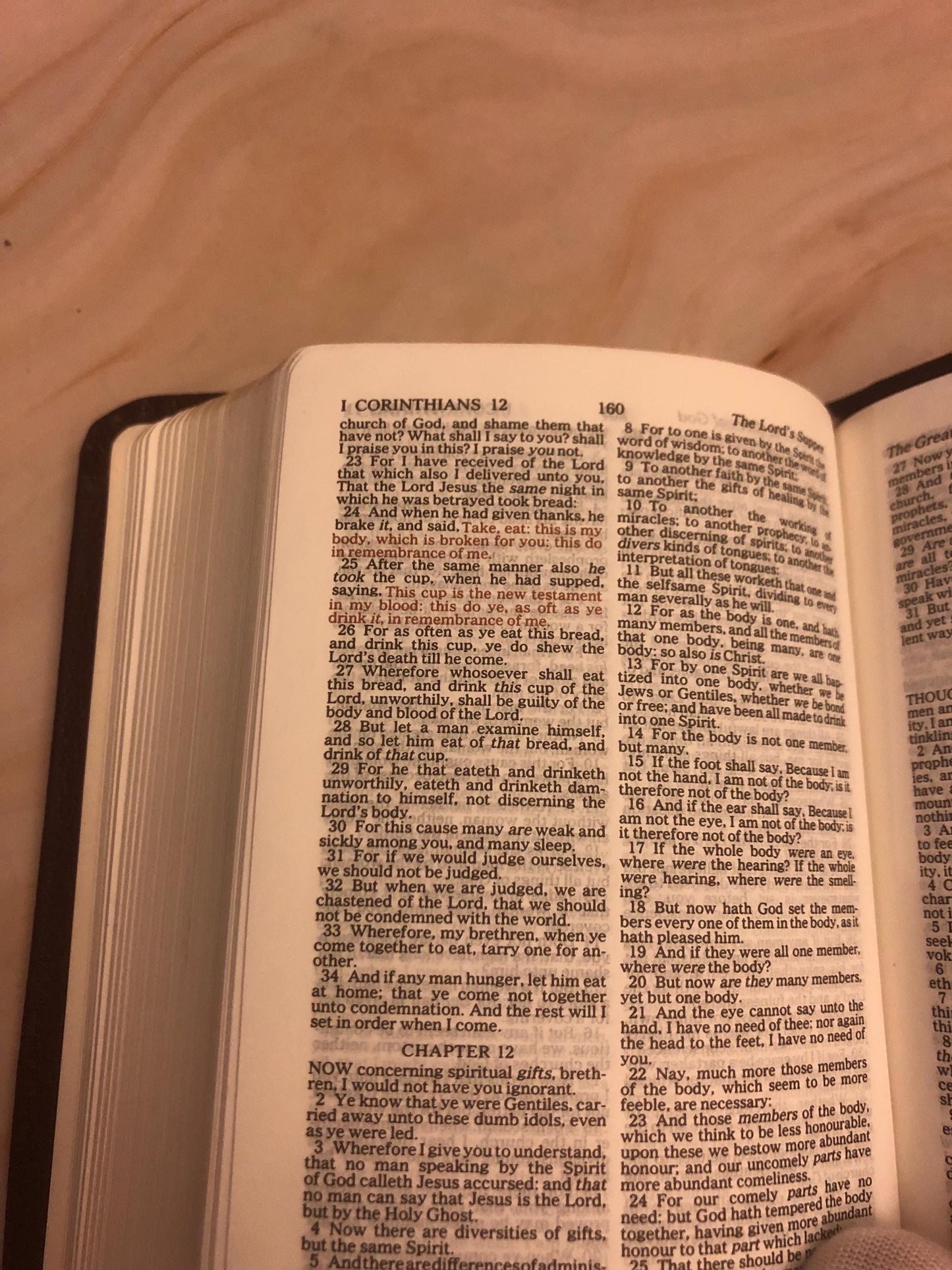 Brown Small Genuine Leather Holy Bible KJV - (Ref x431)