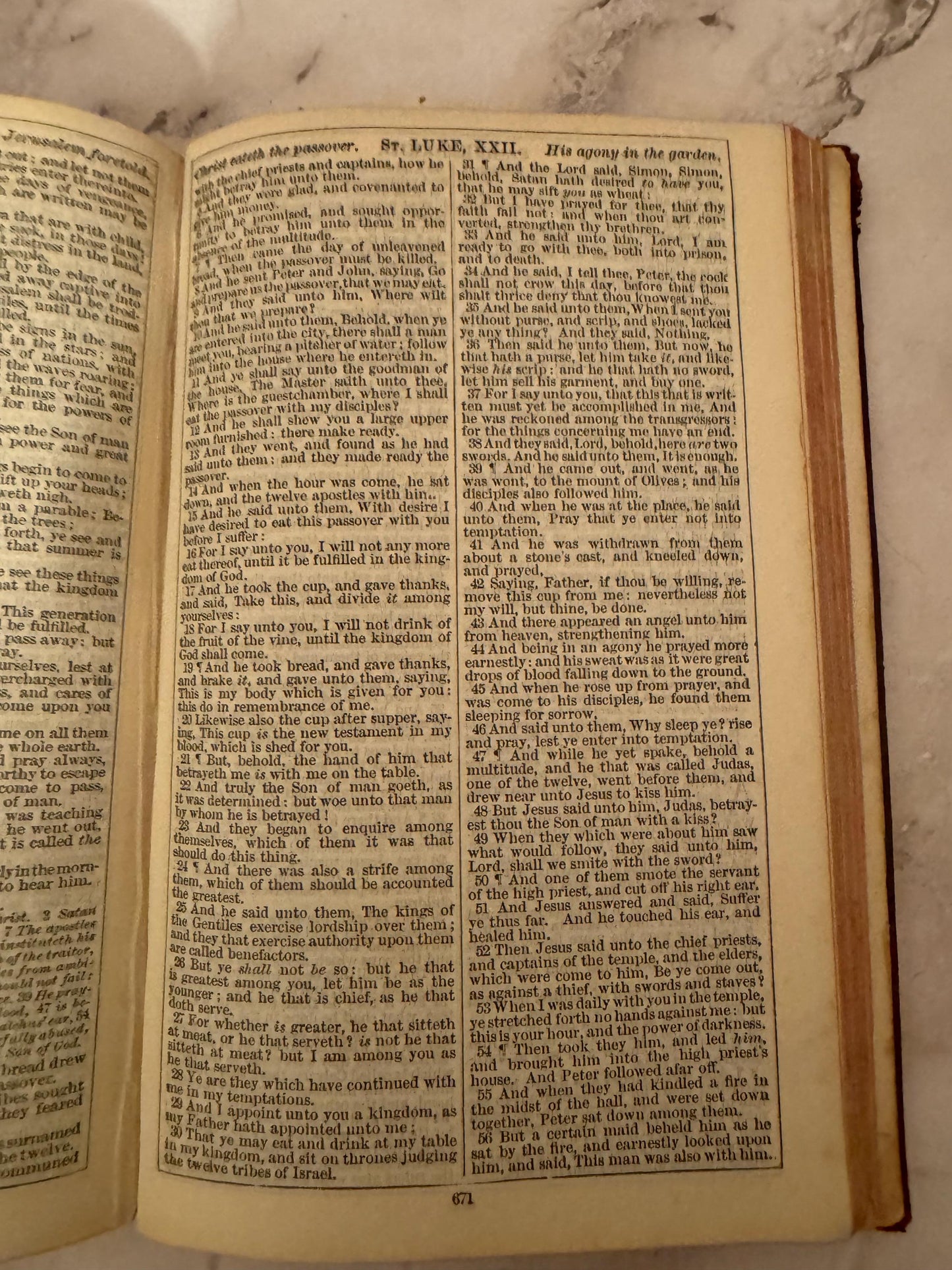 c.1890 Antique Oxford Holy Bible SPCK Victorian King James Bible - Ref x726