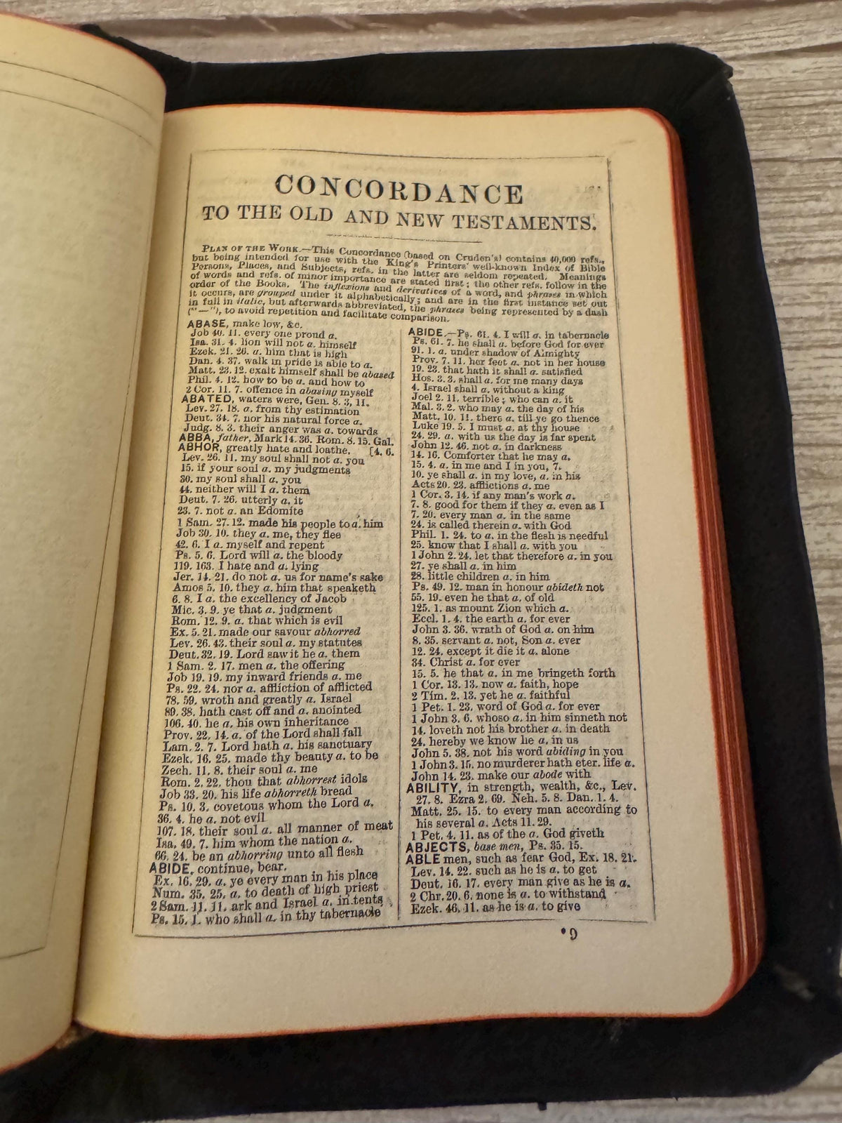 Antique Holy Bible Old & New Testaments Full Yapp Leather KJV Illustrated Reference Bible - Ref x765