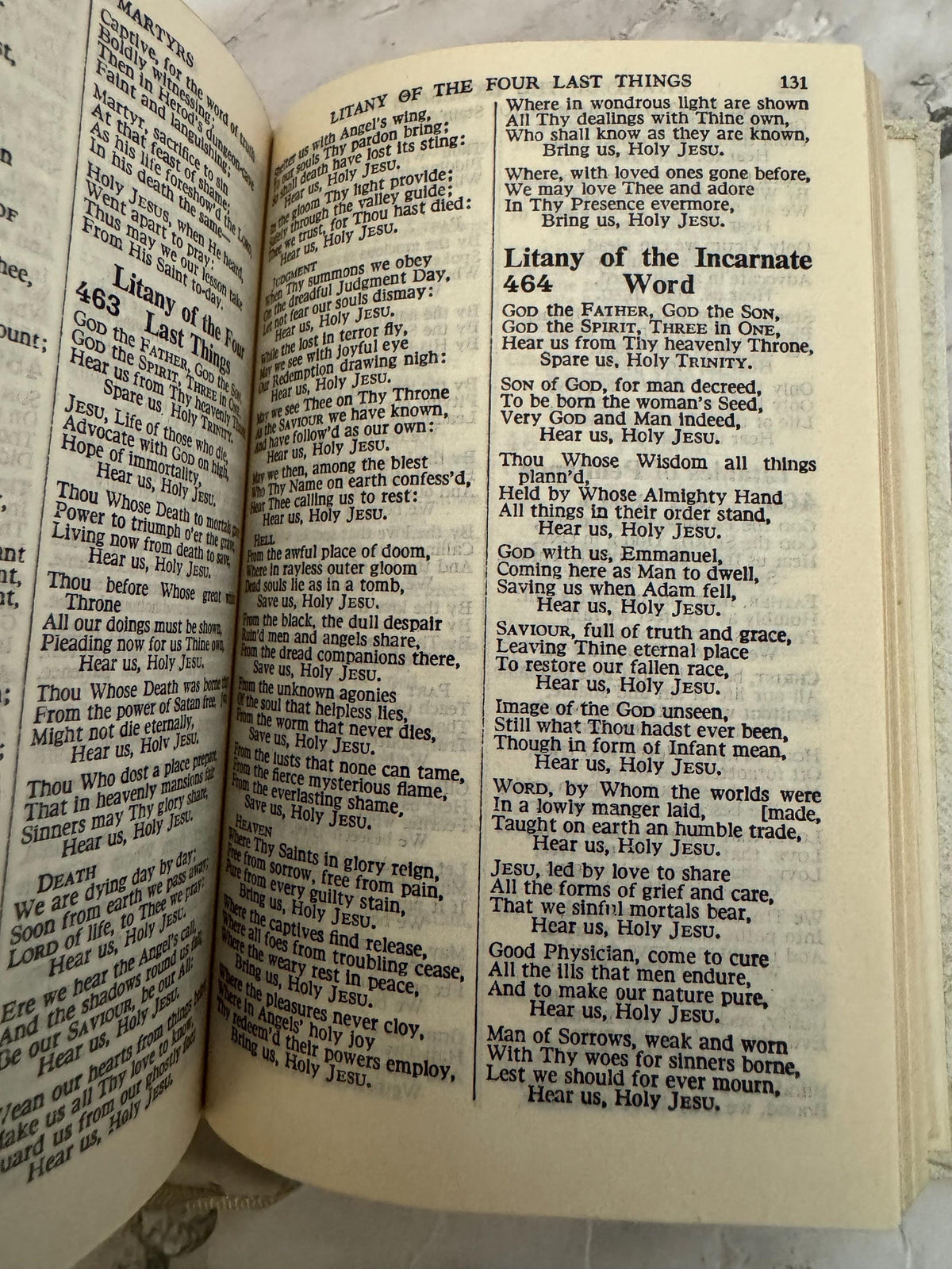 1950s Antique Common Prayer Book – Illustrated Church of England Hymns A&M Pocket Edition - Ref x632
