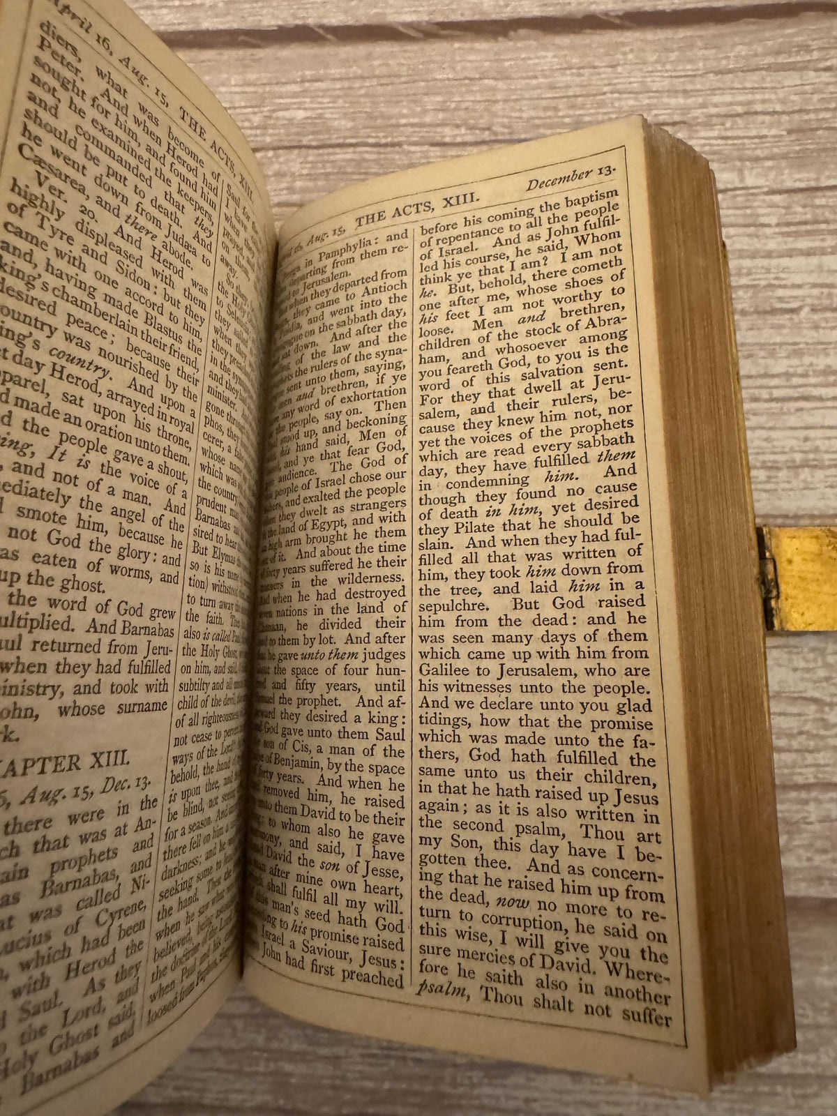 1800s Antique New Testament & Book of Common Prayer – Gilt Leather Church Services - Ref x779