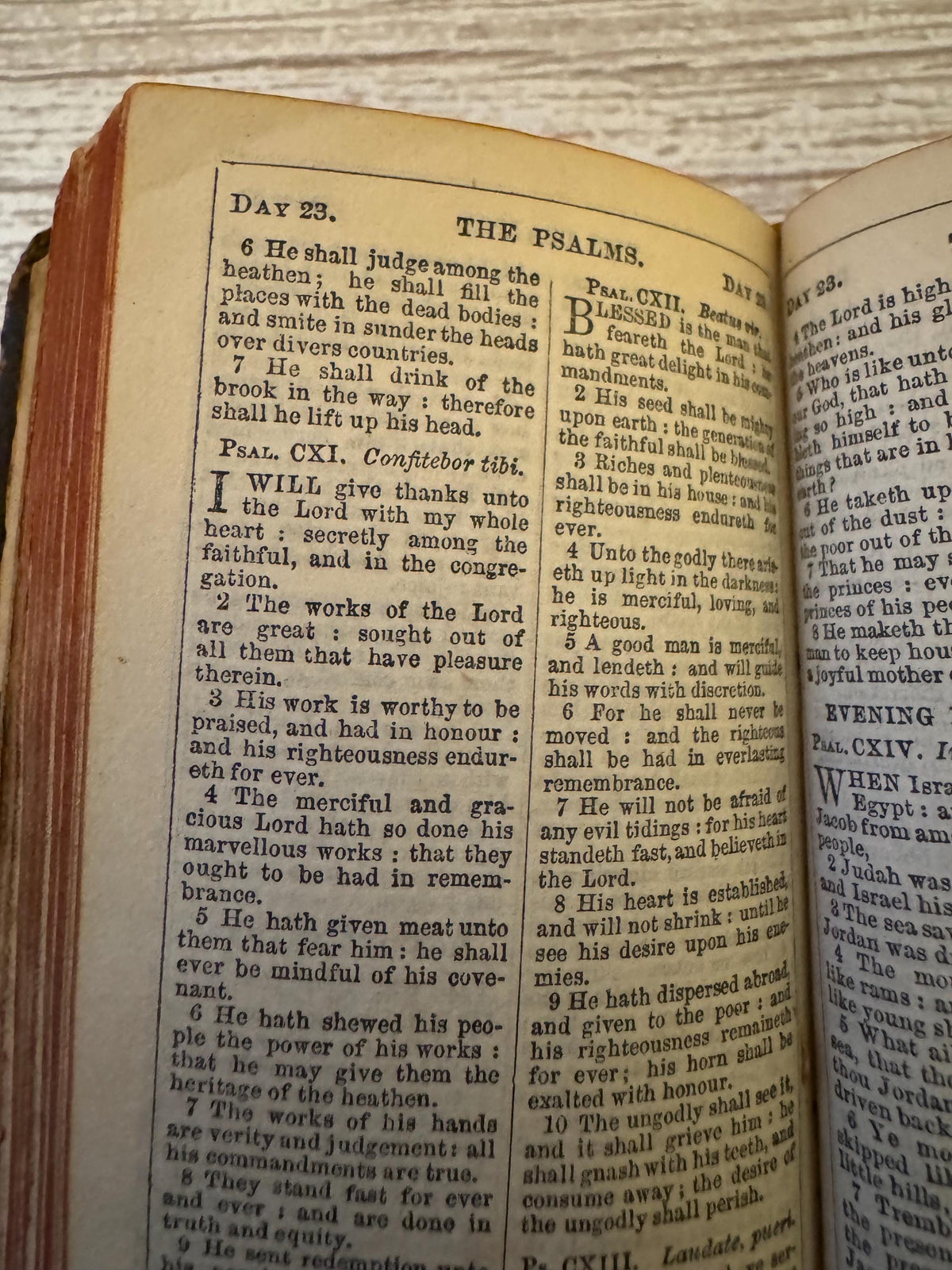 1800s Miniature Book of Common Prayer and Psalms – Leather Bound Ornate Brass Clasp - Ref x775