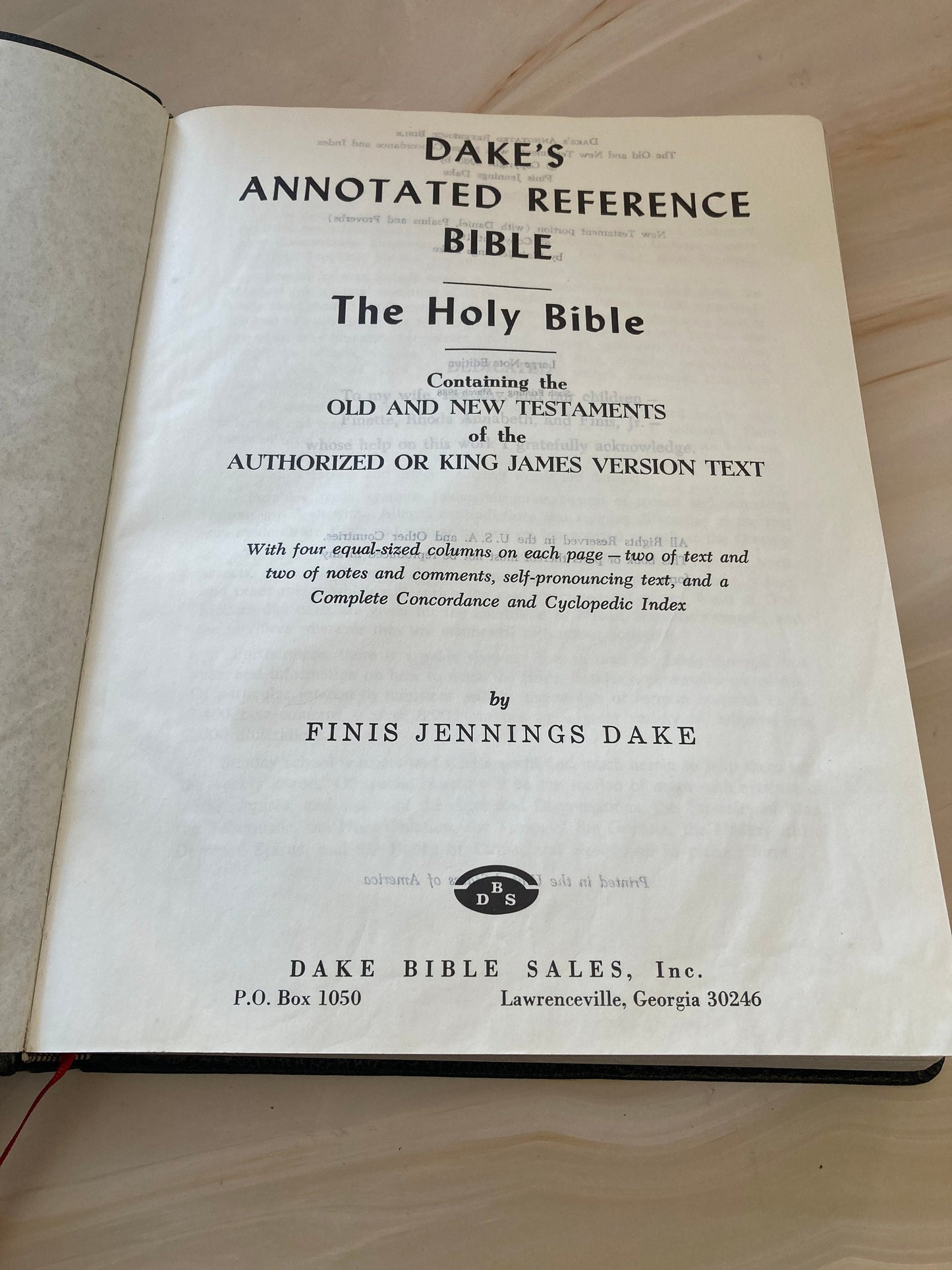 KJV Dake Concordance Bible Annotated Reference Bible King James Version 1988 (Ref X9)