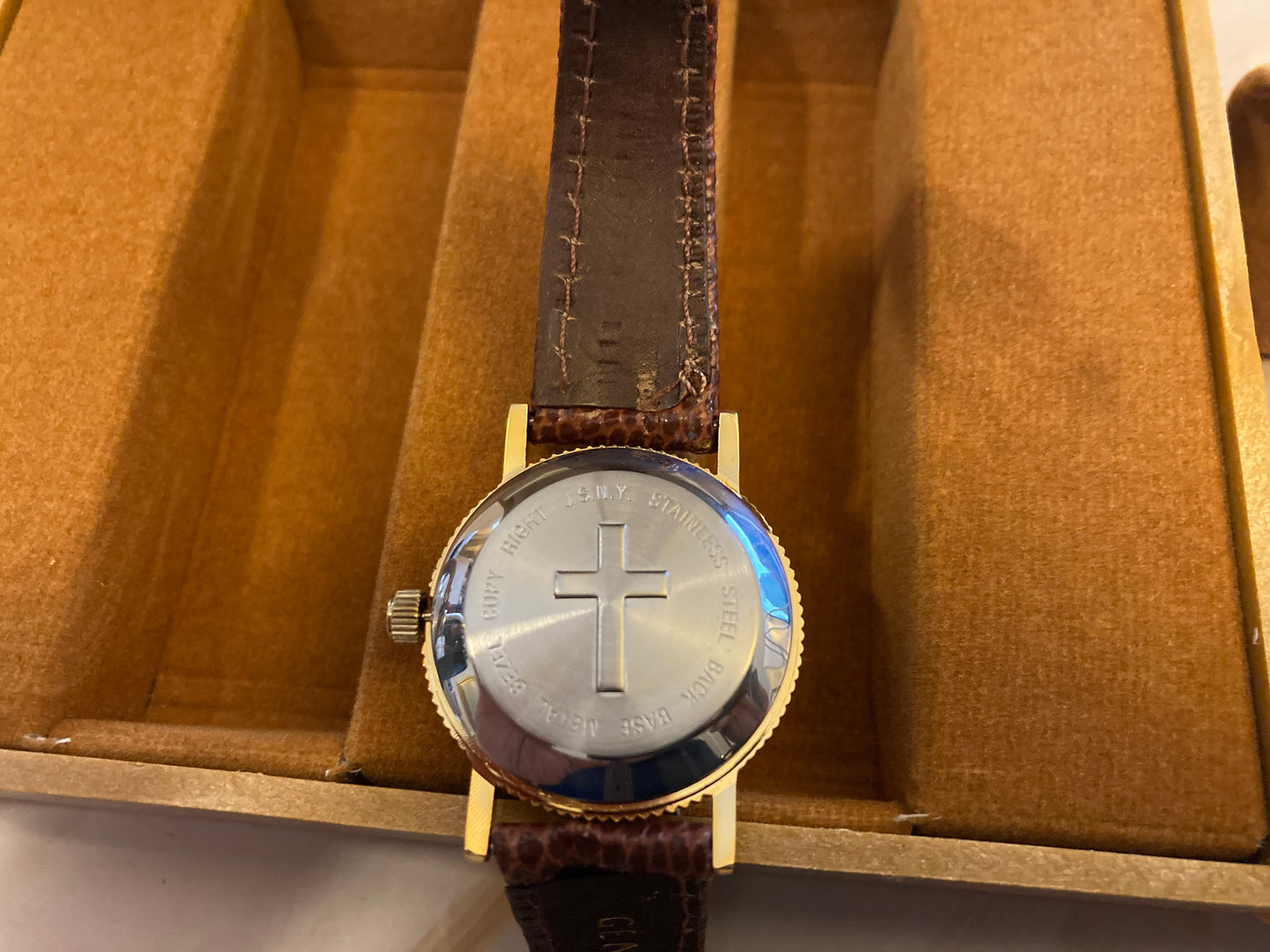 Pair of Jesus and The Twelve Apostles Leather Strapped Wrist Watches in Presentation Case - Religious Watch