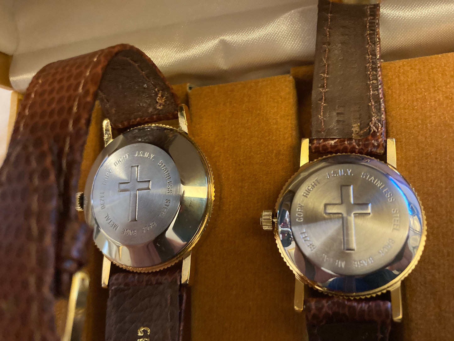 Pair of Jesus and The Twelve Apostles Leather Strapped Wrist Watches in Presentation Case - Religious Watch