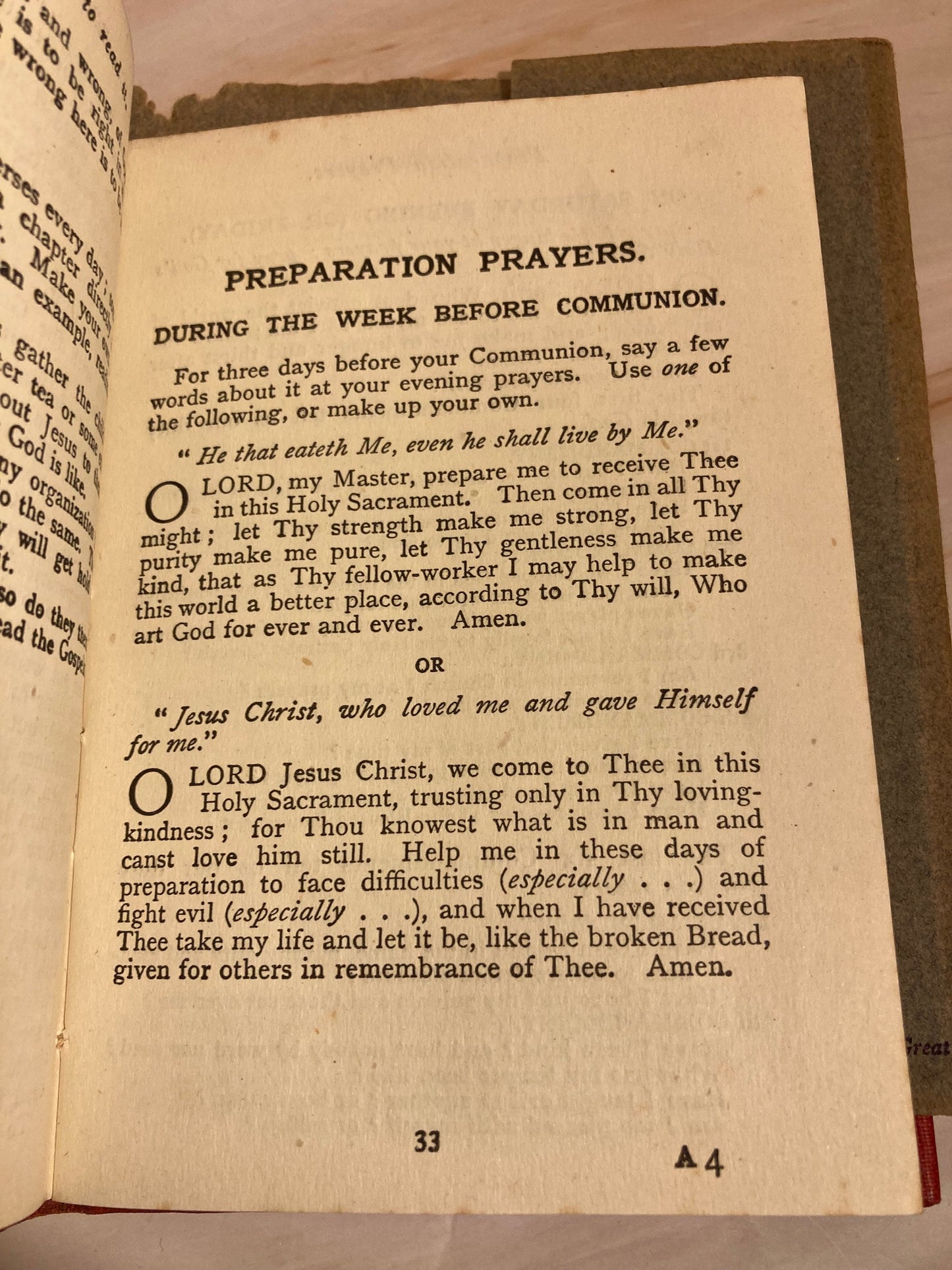 1942 My Prayer Book for Women and Girls Vintage Small Prayer Book- (Ref x261)