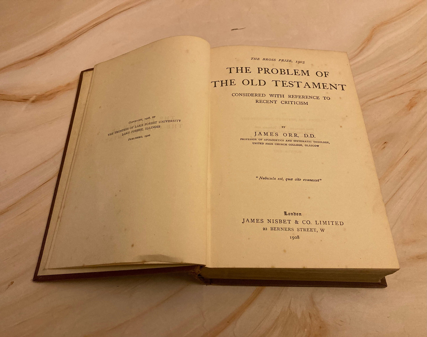 1908 The Problem of the Old Testament book by James Orr, D.D - (Ref x237)
