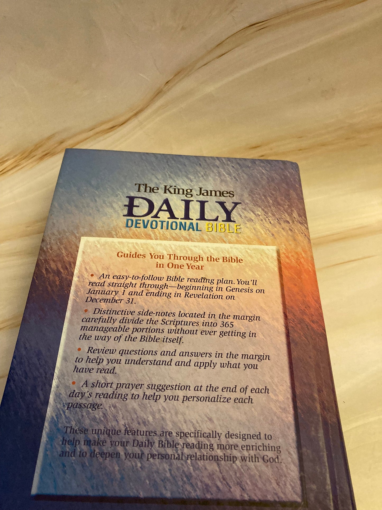 1998 King James Devotional Bible - Bible In One Year Jesus text in red (Ref x231)