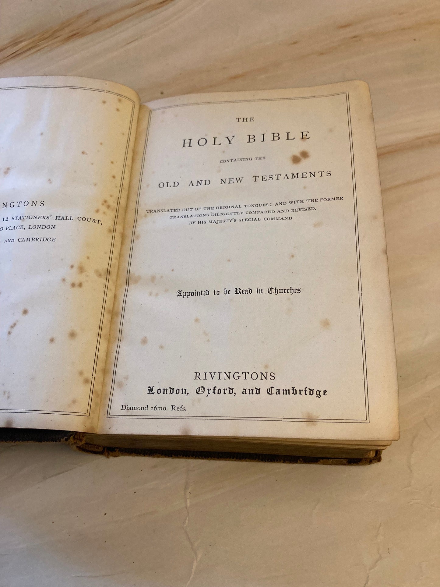 1876 Holy Bible References Oxford Vintage Bible - Ref x292