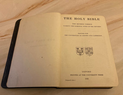 1921 Oxford Holy Bible Revised Version - Ref X285