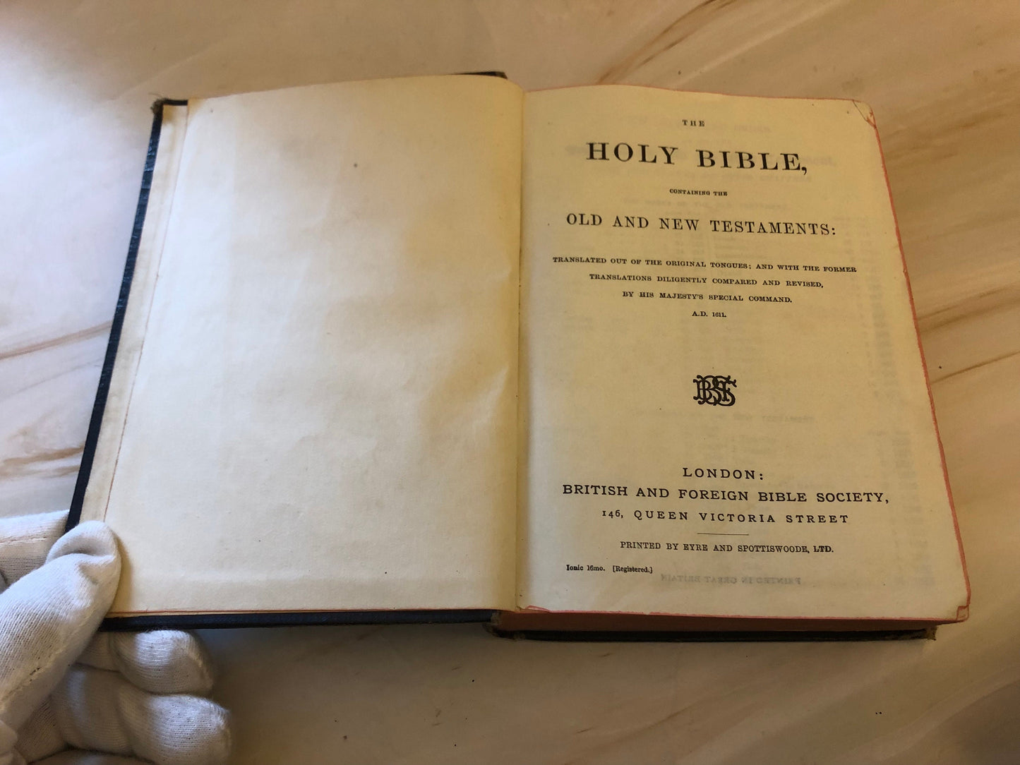 Holy Bible 1800s - Old and New Testament Red Page Edge - (Ref x365)