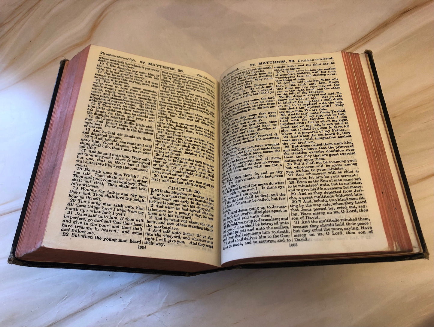 Holy Bible 1800s - Old and New Testament Red Page Edge - (Ref x365)