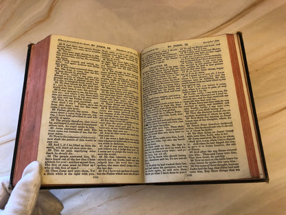 Holy Bible 1800s - Old and New Testament Red Page Edge - (Ref x365)