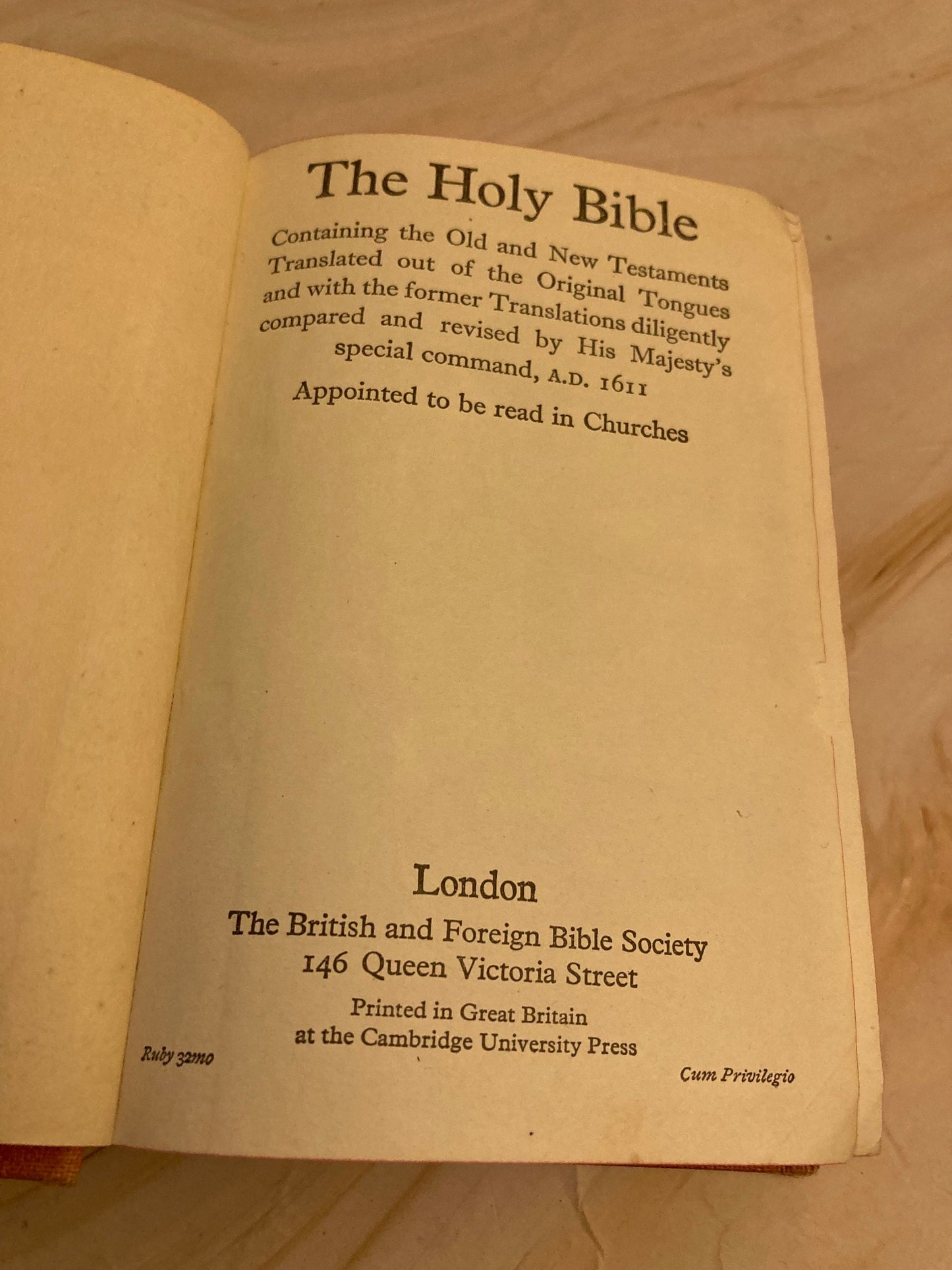 1937 Holy Bible Red Hardcover - (Ref x353)