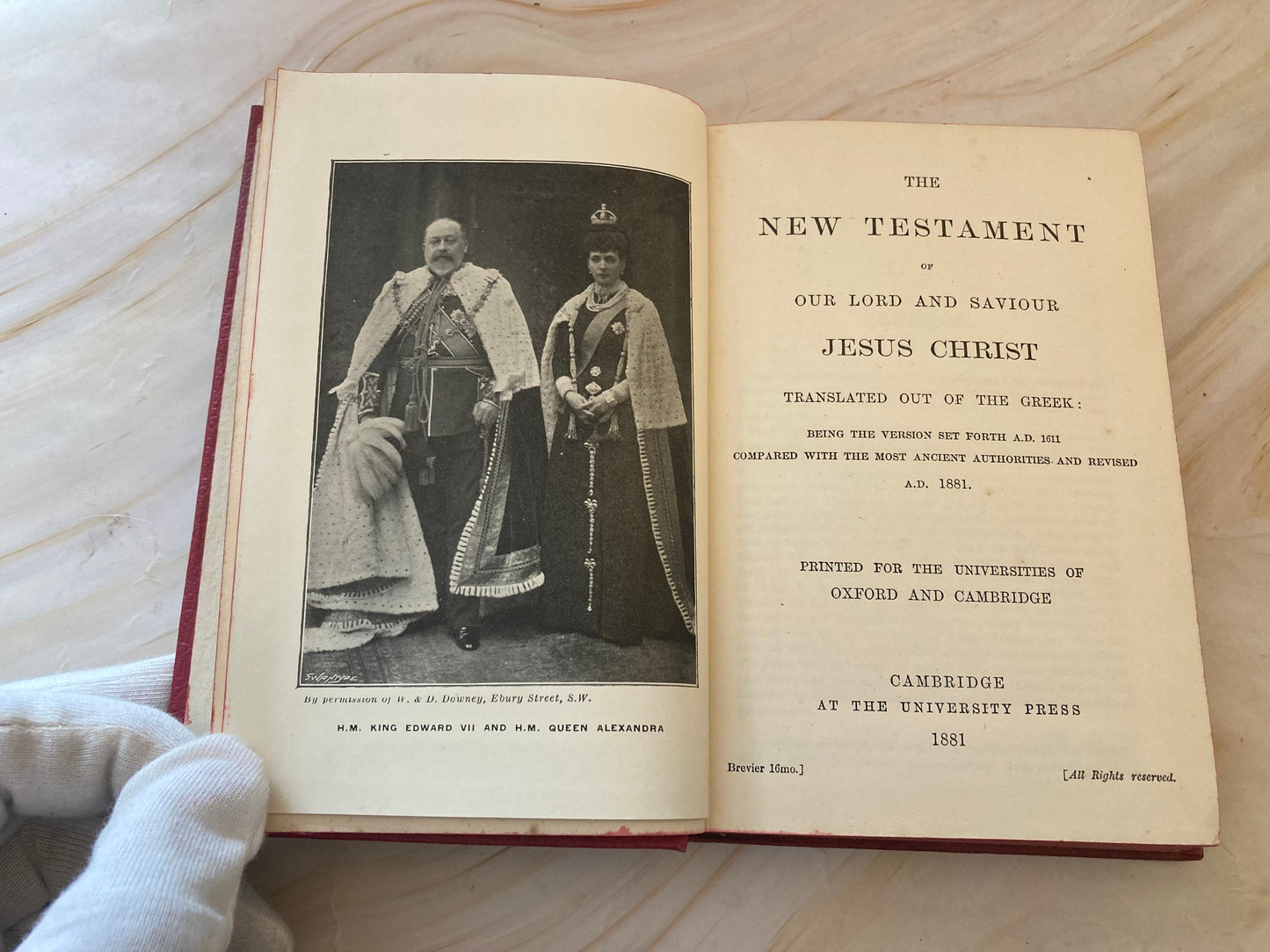 1881 Oxford New Testament Bible King Edward Vintage Red Bible - (Ref x325)