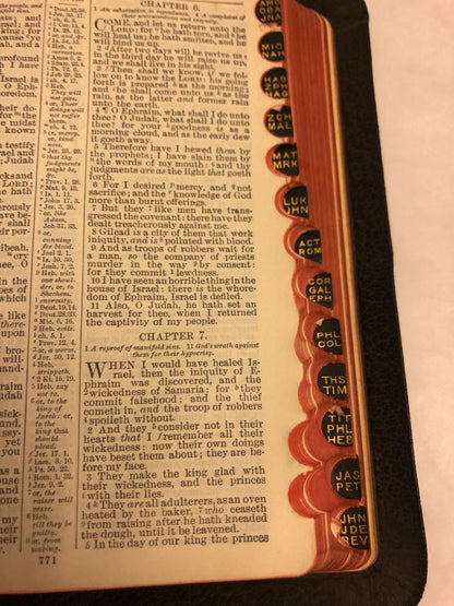 Holy Bible Index Tab 1932 - (Ref x374)