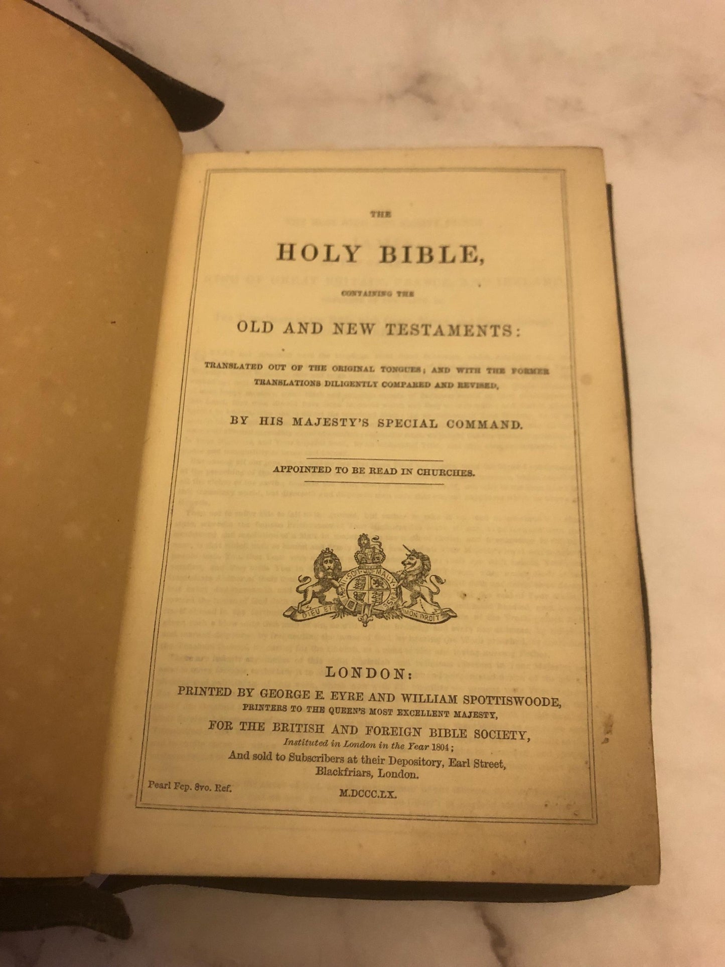 1860 Holy Bible - (Ref x464)