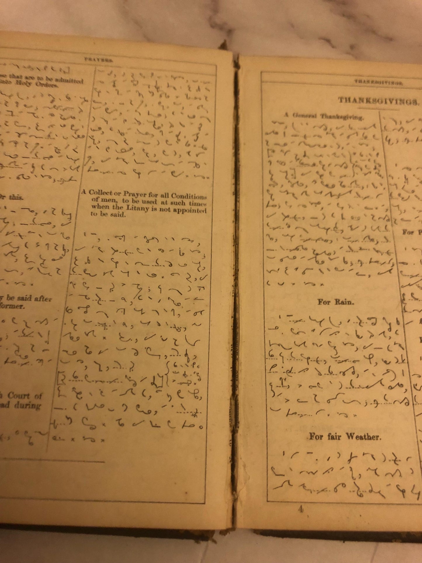 1871 Book of Common Prayer Phonetic Shorthand Rare Antique Prayer Book 1800s - (Ref x455)