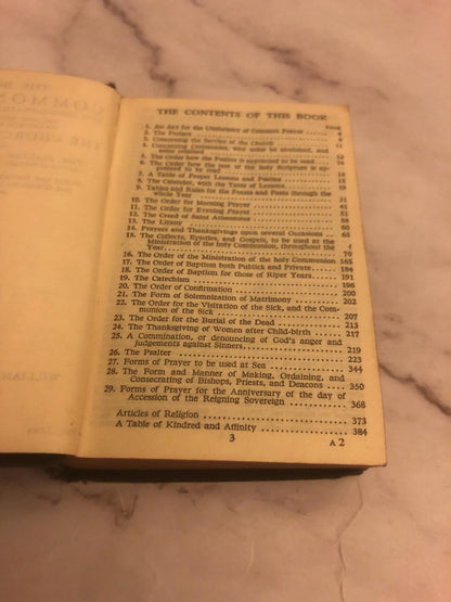 1920s Book of Common Prayer & Hymns Mini Pocket Prayer Book Antique Church Book - (Ref x452)