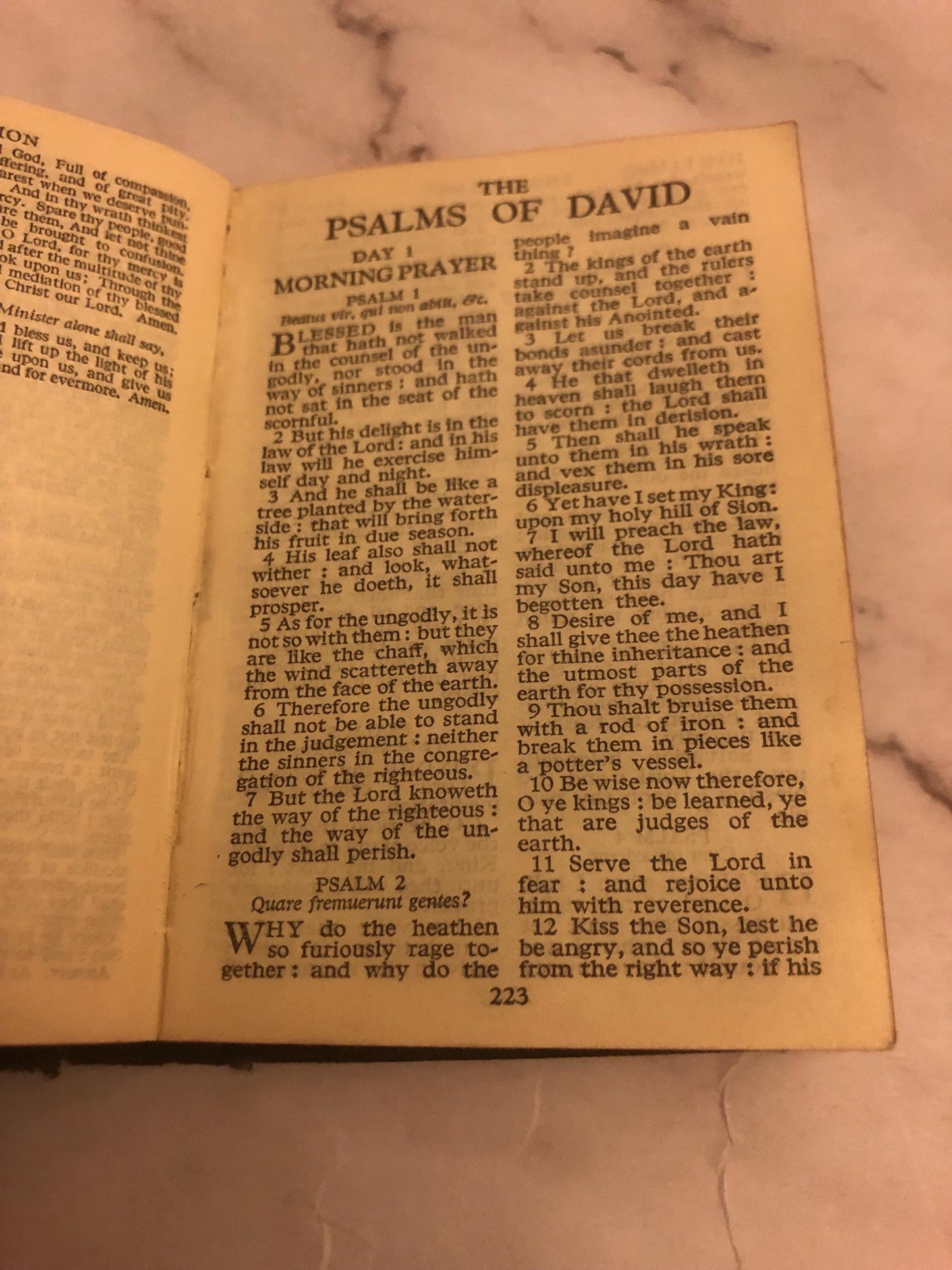 1920s Book of Common Prayer & Hymns Mini Pocket Prayer Book Antique Church Book - (Ref x452)