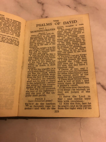 1920s Book of Common Prayer & Hymns Mini Pocket Prayer Book Antique Church Book - (Ref x452)