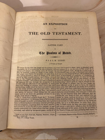 1810 John Gill Exposition of the Old Testament Vol IV Antique Bible Commentary - Ref X705