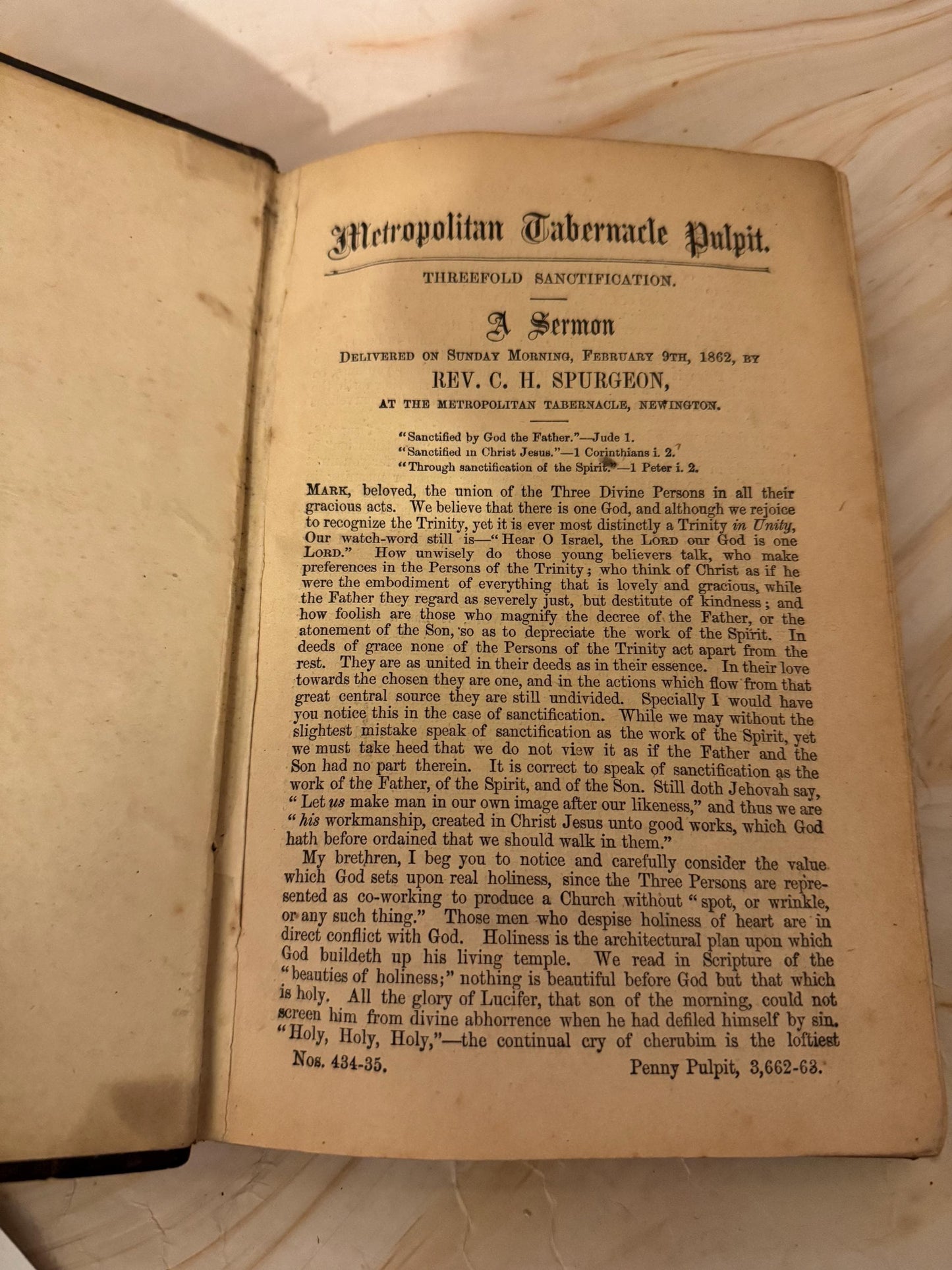 1862 C H Spurgeon Sermons Volume 3 Antique Metropolitan Tabernacle Pulpit Book - Ref X702