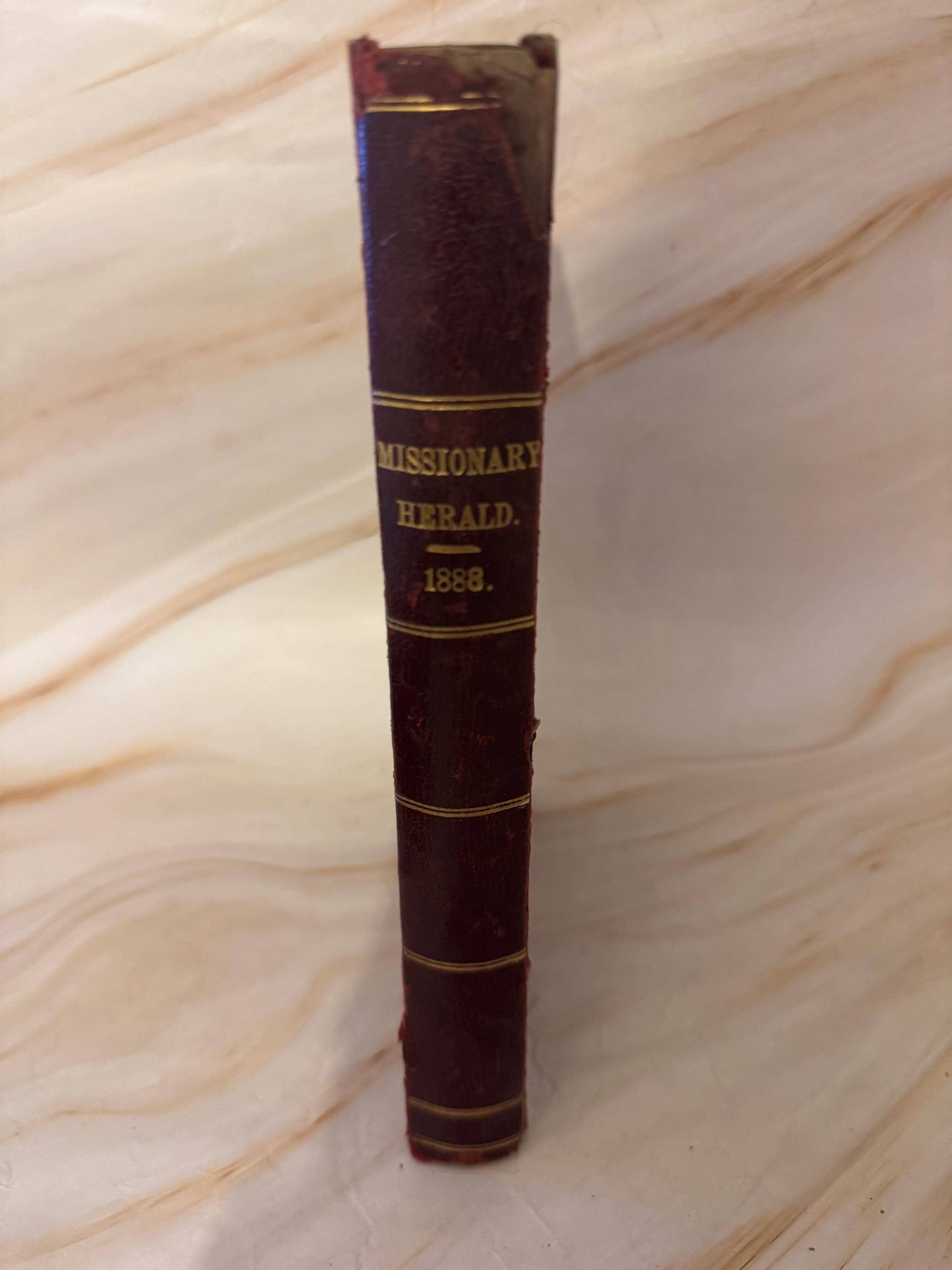 1888 Missionary Herald Baptist Missionary Society Antique Christian Book - Ref X701