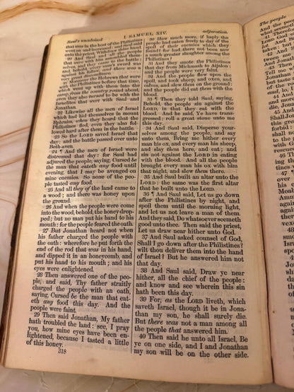 1885 Antique Holy Bible Oxford University Press British and Foreign Bible Society - Ref X700