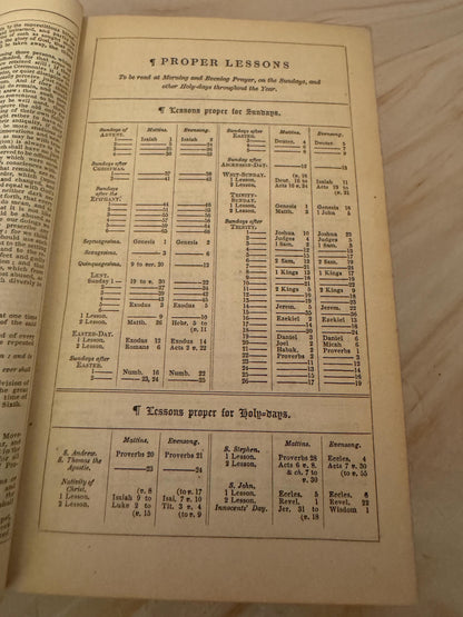 1841 Book of Common Prayer Antique Church Services - Ref X699