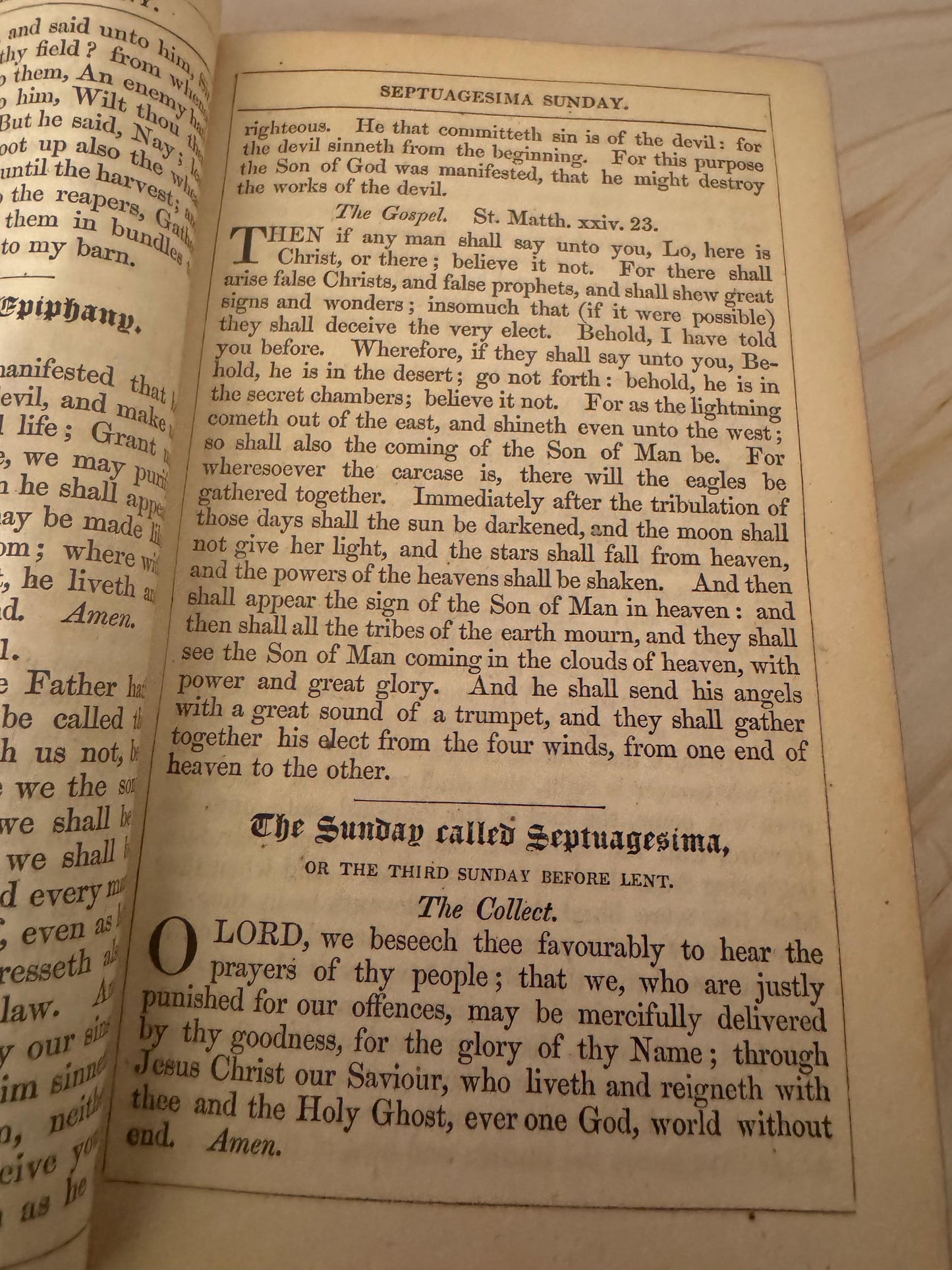 1841 Book of Common Prayer Antique Church Services - Ref X699