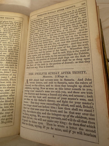1841 Book of Common Prayer Antique Church Services - Ref X699
