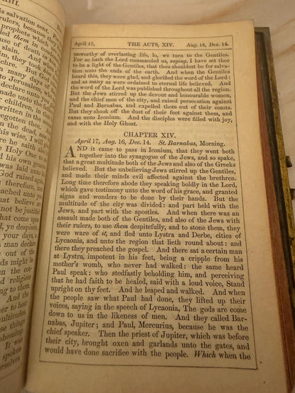 1841 Book of Common Prayer Antique Church Services - Ref X699