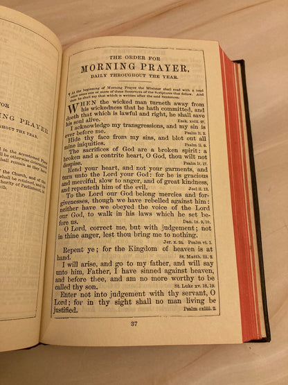 Antique Book of Common Prayer – Pocket Size Hymn Book – Vintage Christian Prayer Book - (Ref X33)