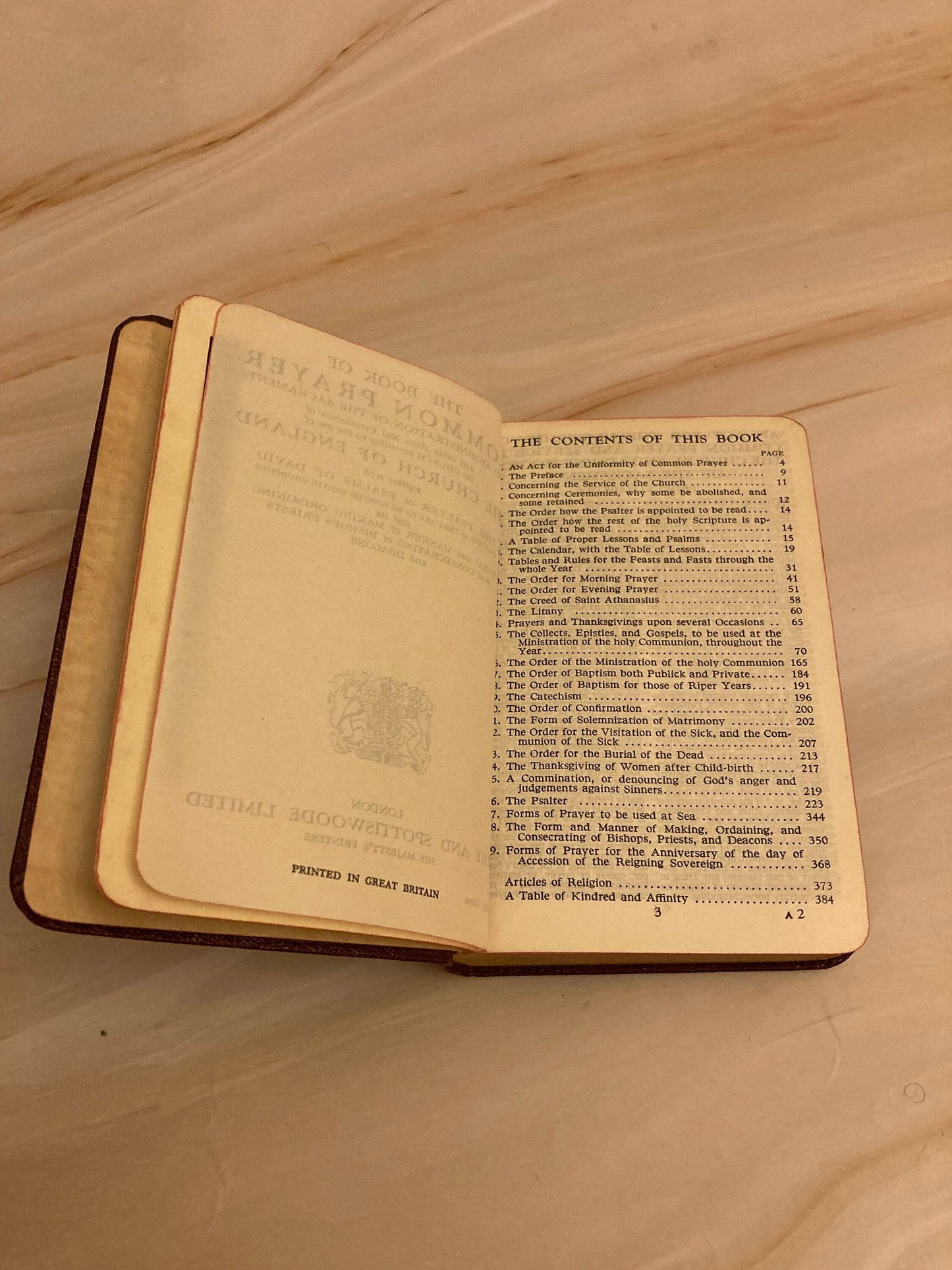 Vintage Book of Common Prayer & Hymns – Eyre and Spottiswoode – Pocket Size Prayer Book - Ref X34