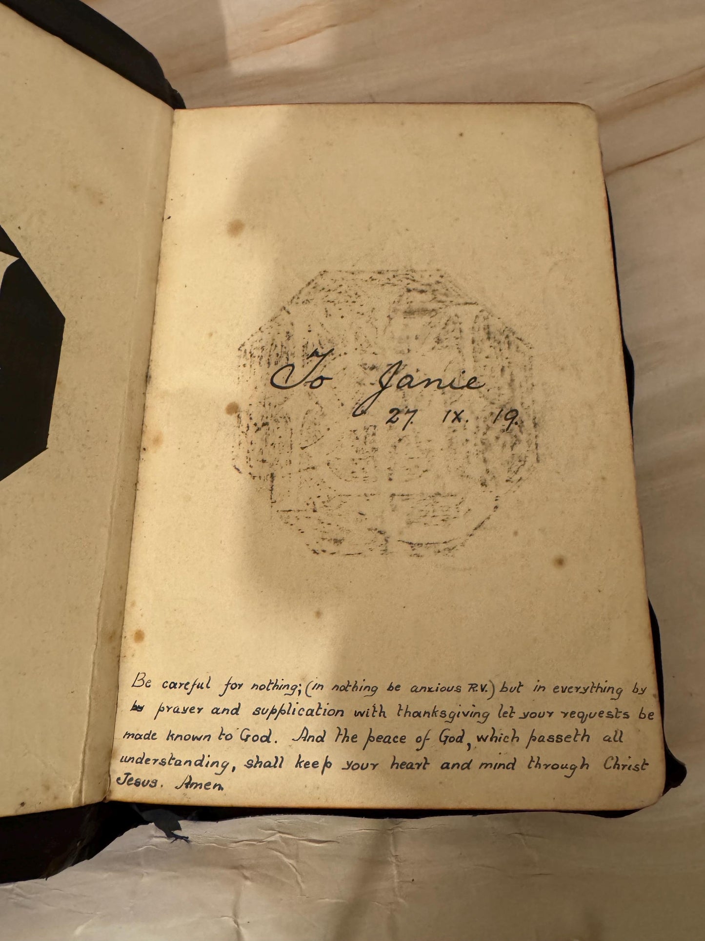1919 Oxford Holy Bible Antique Yapp Cover Leather Bound King James Bible With Gilt Page Edges - Ref X697