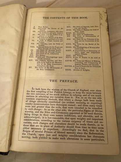 1862 Book of Common Prayer Antique Victorian Leather Bound Church of England Prayer Book - Ref X696