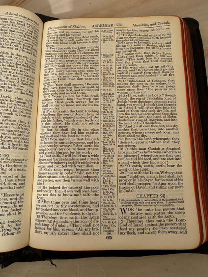 1919 Oxford Holy Bible Antique Yapp Cover Leather Bound King James Bible With Gilt Page Edges - Ref X697