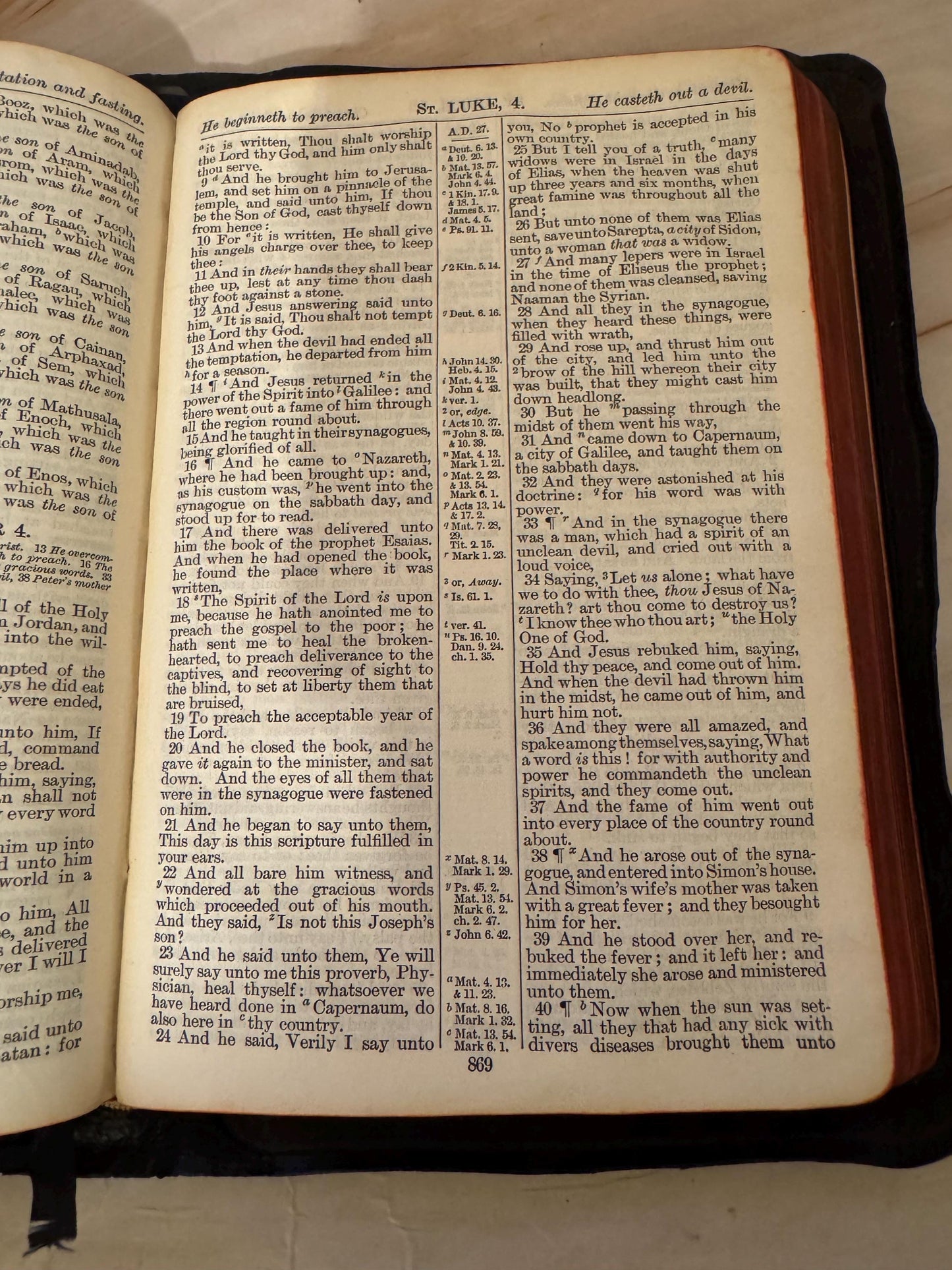 1919 Oxford Holy Bible Antique Yapp Cover Leather Bound King James Bible With Gilt Page Edges - Ref X697
