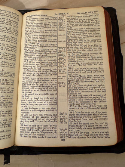 1919 Oxford Holy Bible Antique Yapp Cover Leather Bound King James Bible With Gilt Page Edges - Ref X697