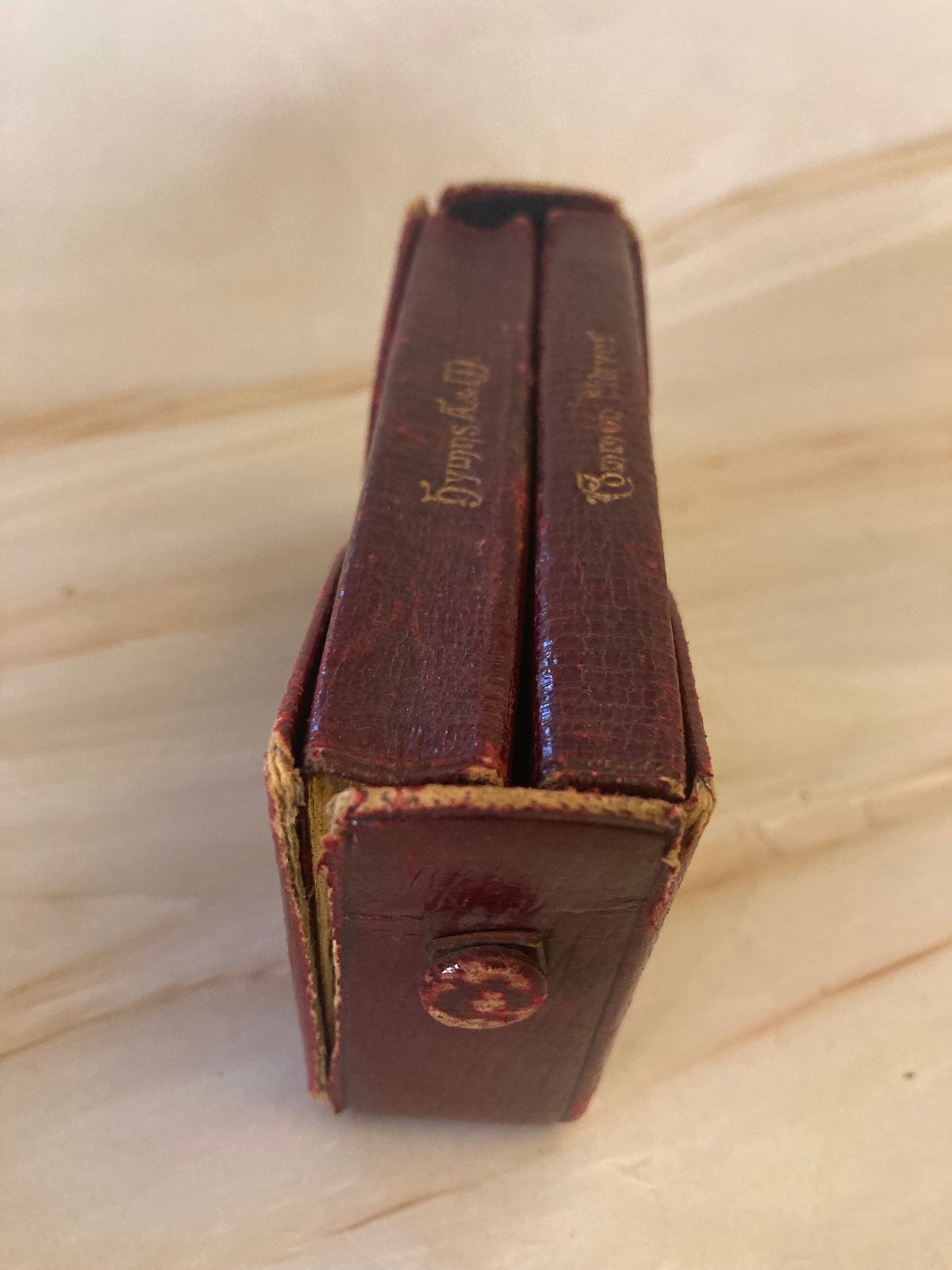 1916 Mini Common Prayer and Hymns Set Antique Anglican Prayer Book Small Vintage Set - Ref x319