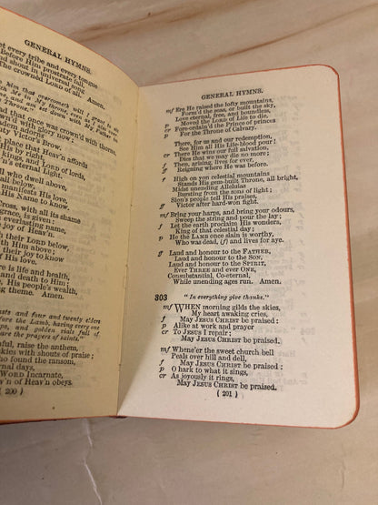 1916 Mini Common Prayer and Hymns Set Antique Anglican Prayer Book Small Vintage Set - Ref x319