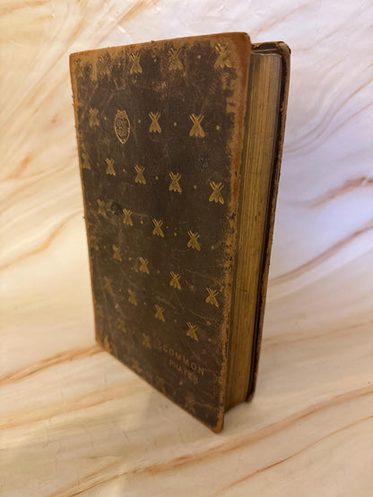 1852 Antique Book of Common Prayer Leather Bound Church of England Prayer Book - Ref X694