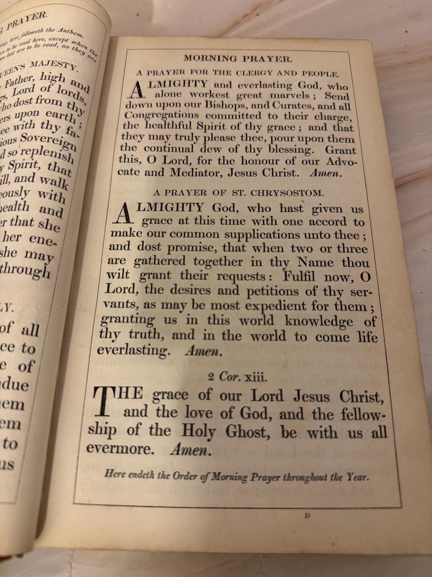 1852 Antique Book of Common Prayer Leather Bound Church of England Prayer Book - Ref X694