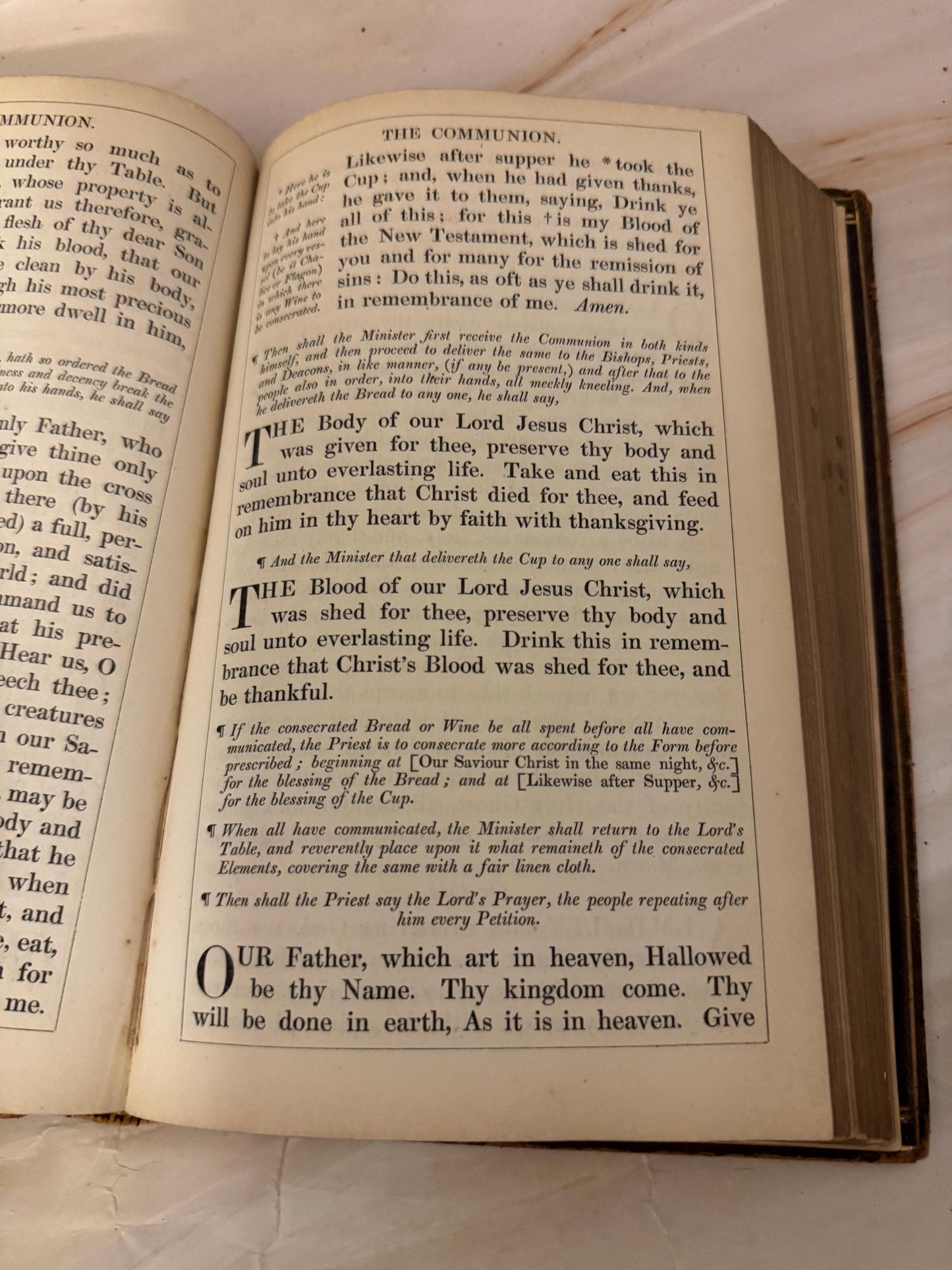 1852 Antique Book of Common Prayer Leather Bound Church of England Prayer Book - Ref X694