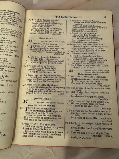 1909 Church Praise Hymn Book Antique Presbyterian Sunday School Hymnal Red Page Edges - Ref x693