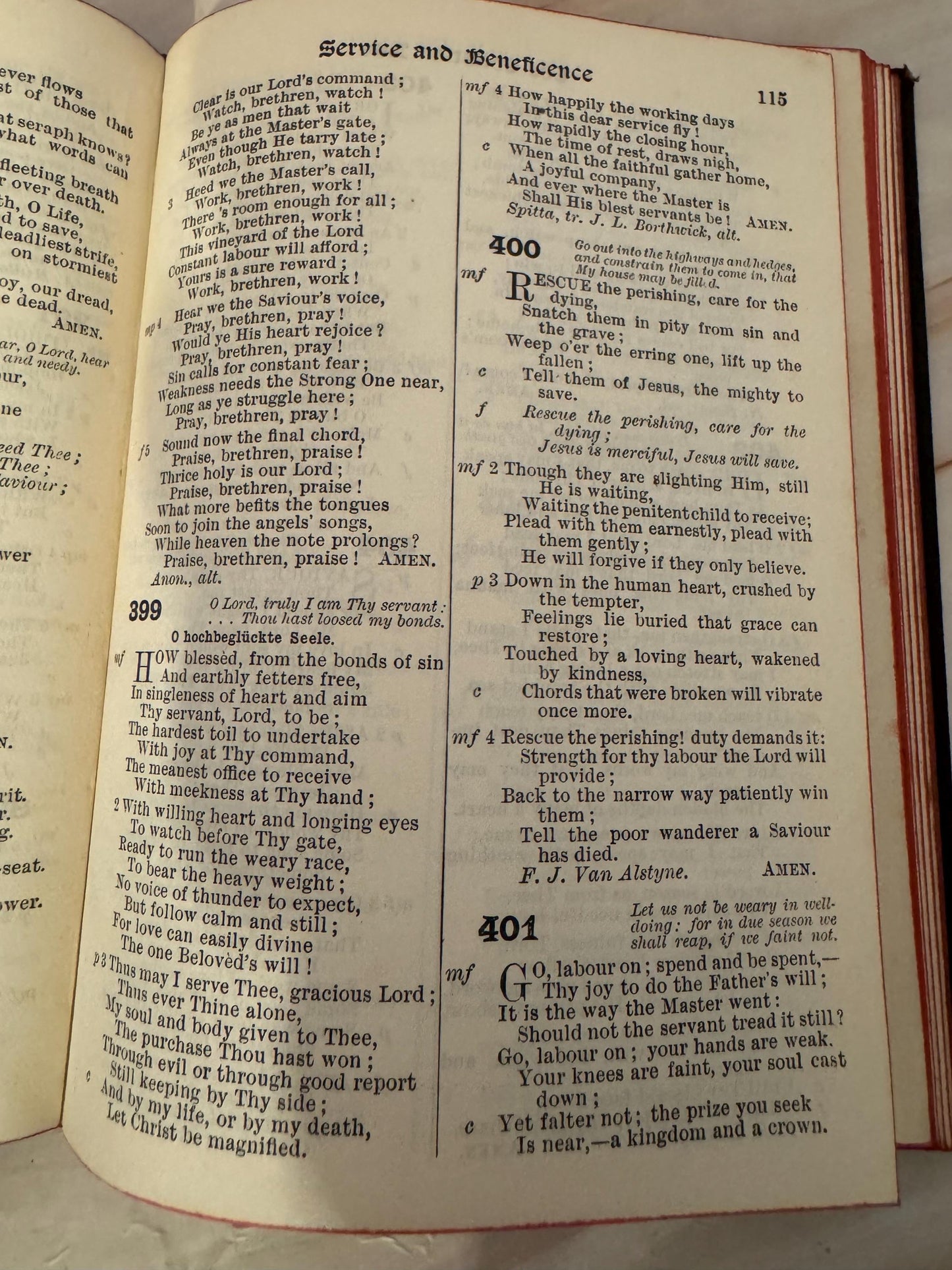 1909 Church Praise Hymn Book Antique Presbyterian Sunday School Hymnal Red Page Edges - Ref x693